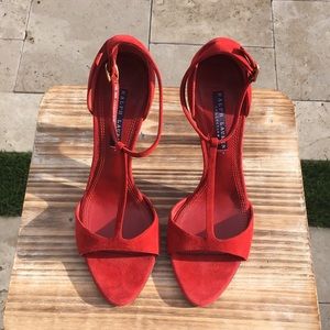 Ralph Lauren Purple label red suede heel